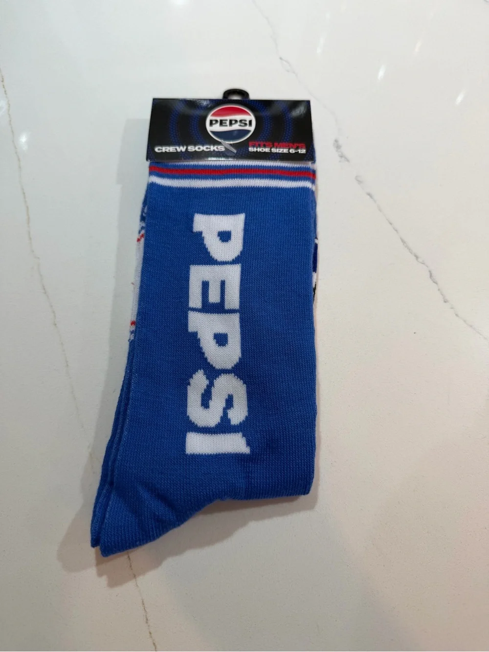 Pepsi Men's Blue Graphic Crew Socks Shoe Size 6-12 NWT